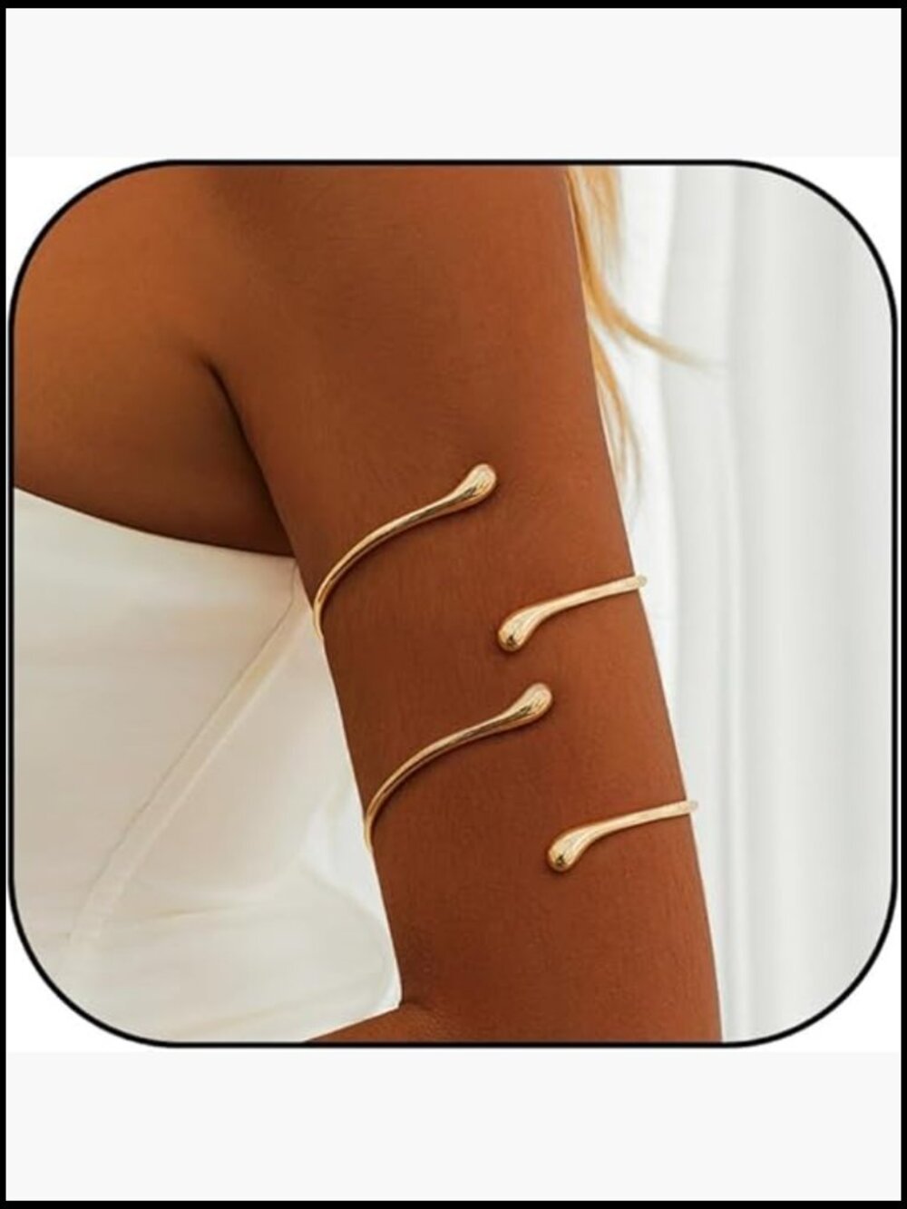 Layered Arm Cuff Bangle Adjustable Upper Arm Bracelet Boho Gold Jewelry Summer